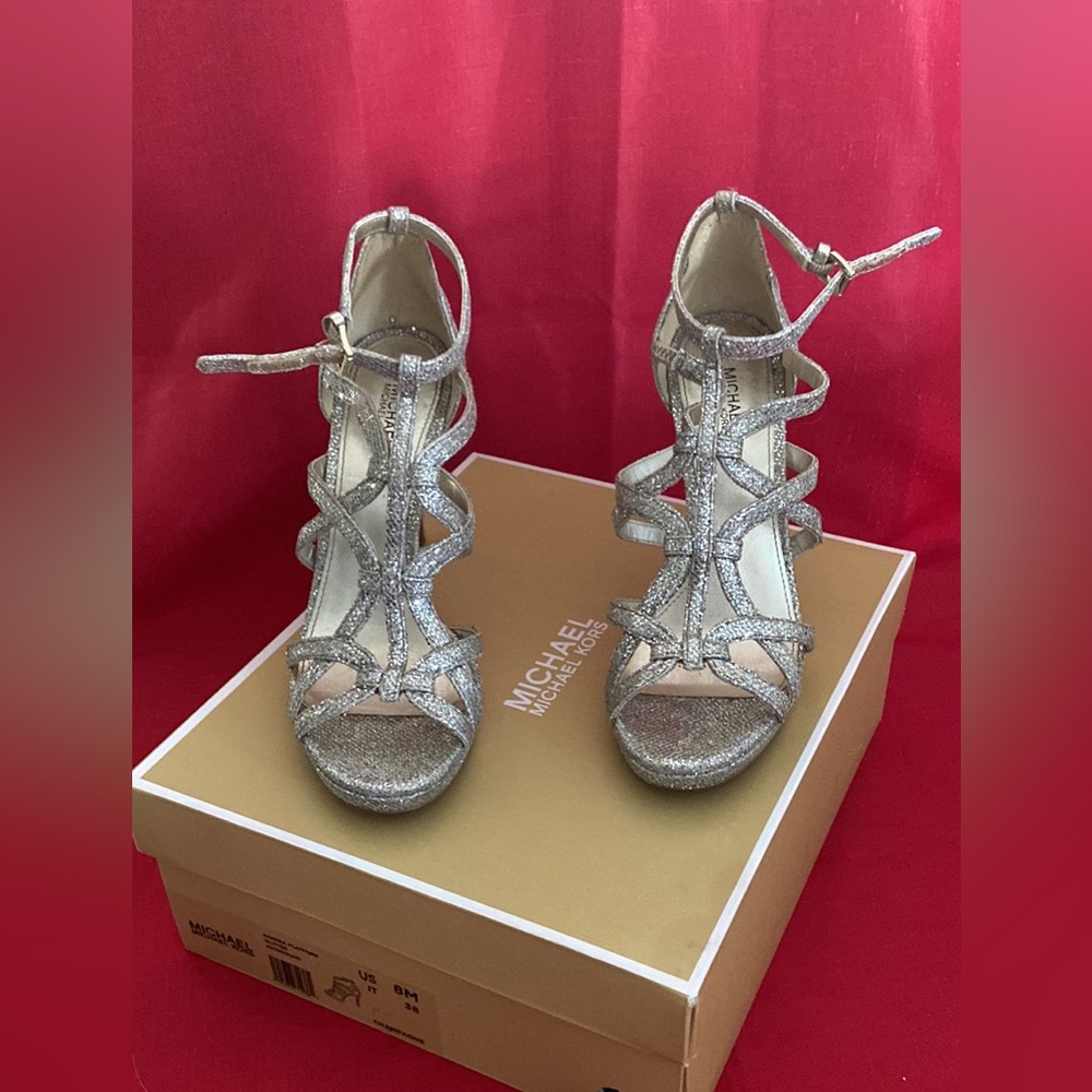 Micheal Kors “SANDRA” Glitter Platform Sandal